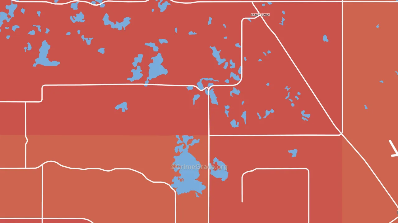 St. John, ND Map of Murder Rates