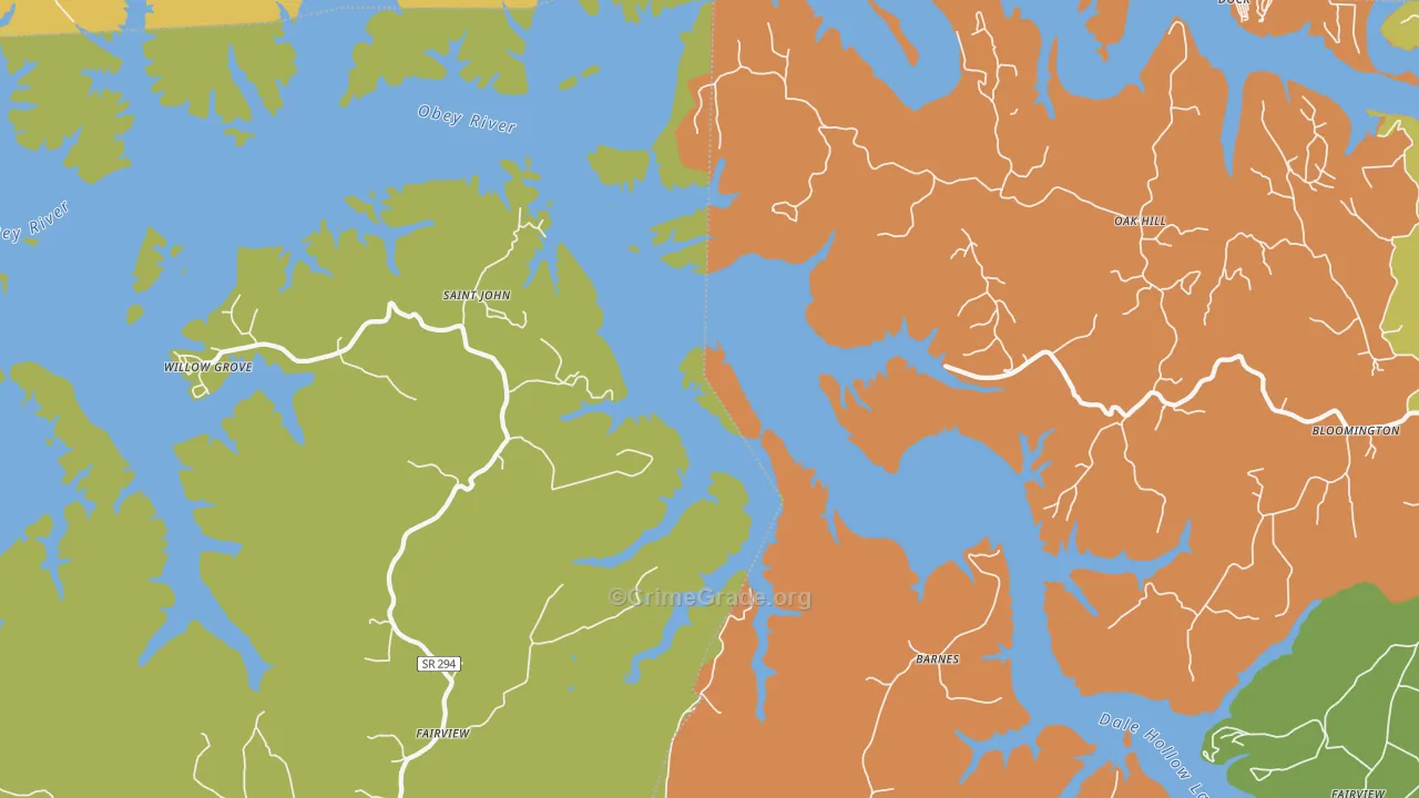 St. John, TN Map of Murder Rates