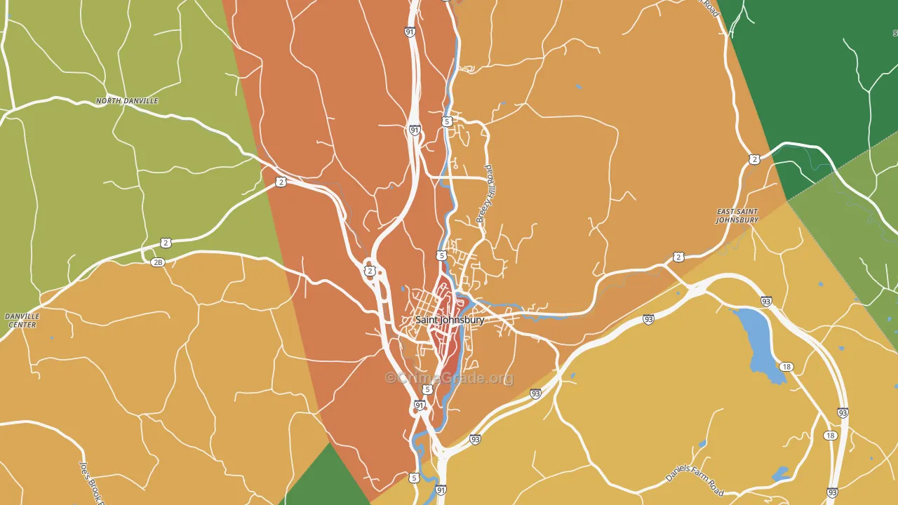 St. Johnsbury, VT Map of Murder Rates