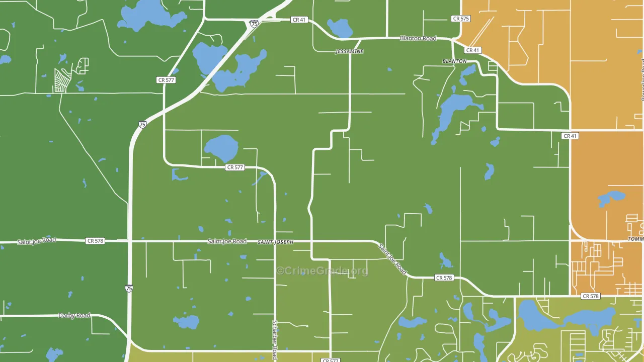 St. Joseph, FL Map of Murder Rates