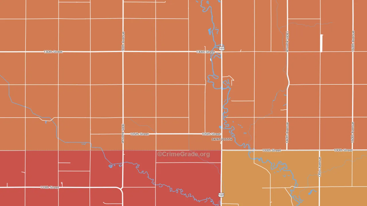 St. Joseph, IA Map of Murder Rates