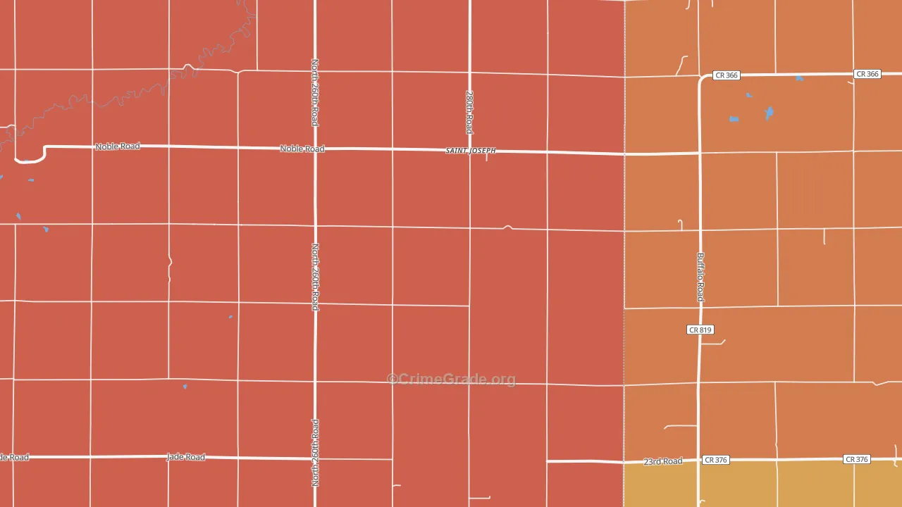 St. Joseph, KS Map of Murder Rates