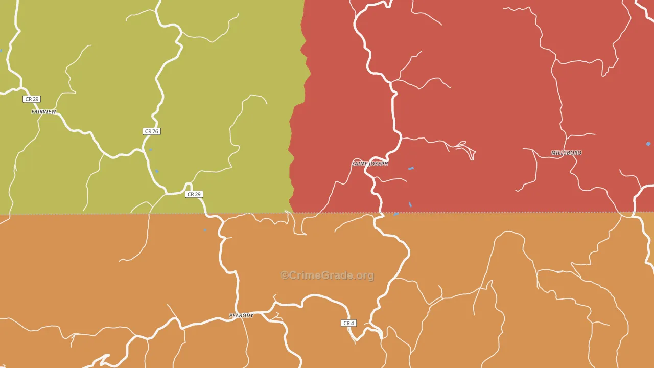 St. Joseph, WV Map of Murder Rates