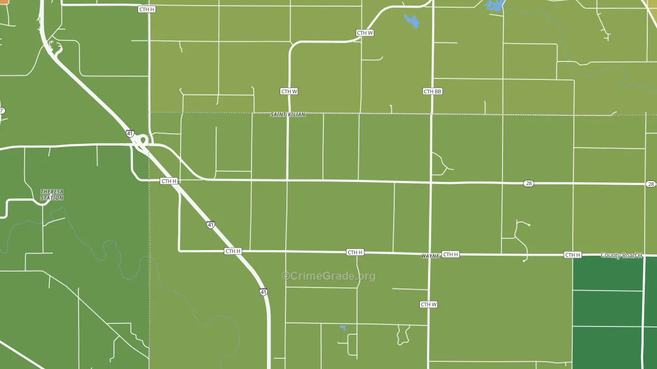 St. Kilian, WI Map of Murder Rates