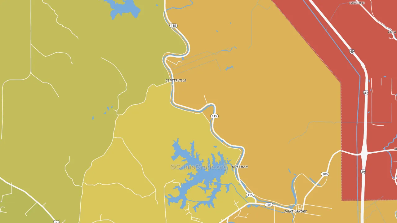 St. Landry, LA Map of Murder Rates