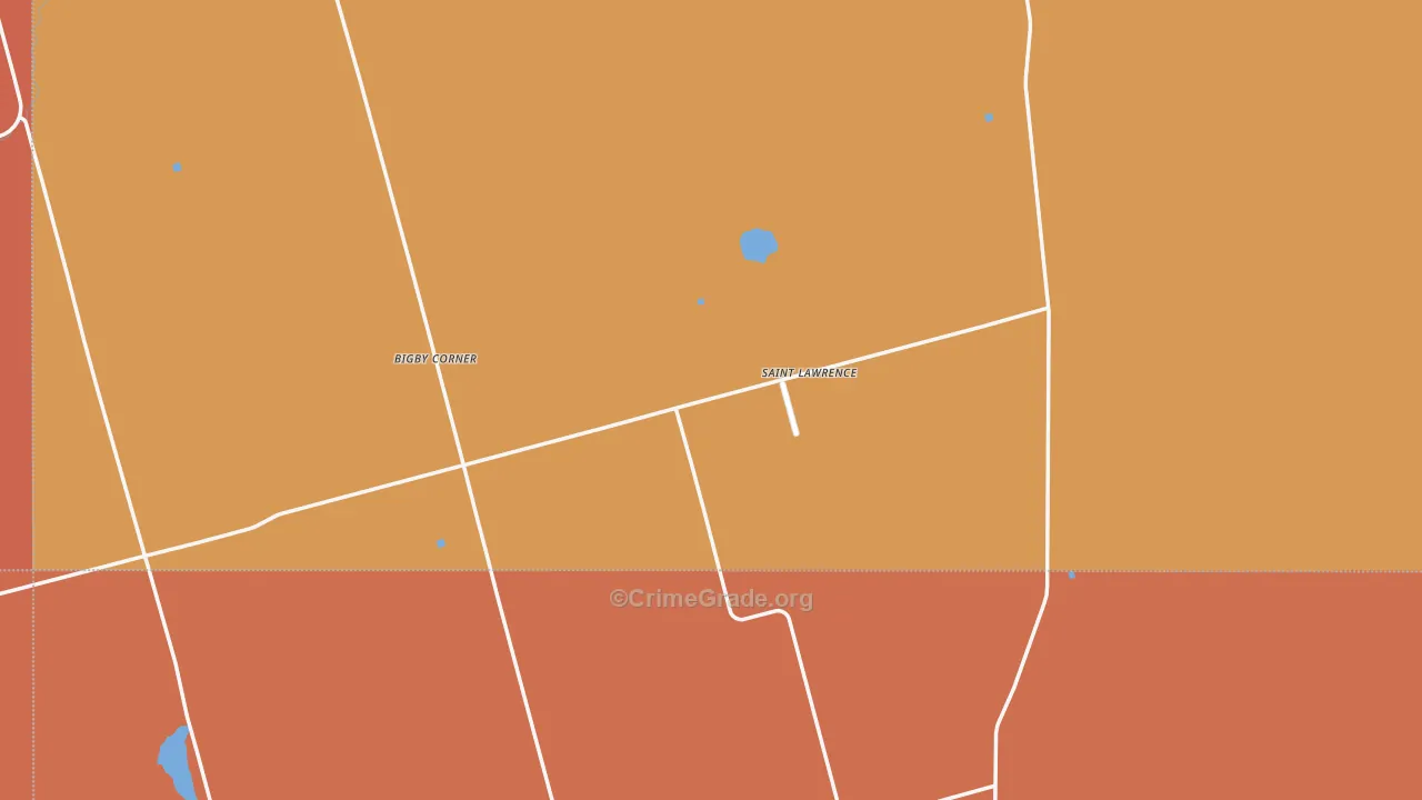 St. Lawrence, TX Map of Murder Rates