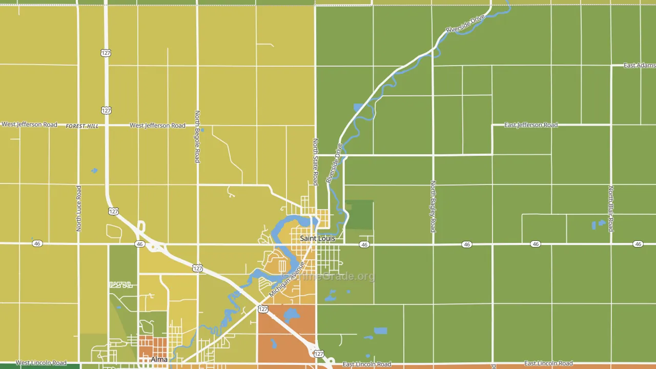 St. Louis, MI Map of Murder Rates