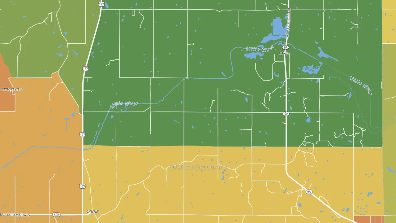 St. Louis, OK Map of Murder Rates