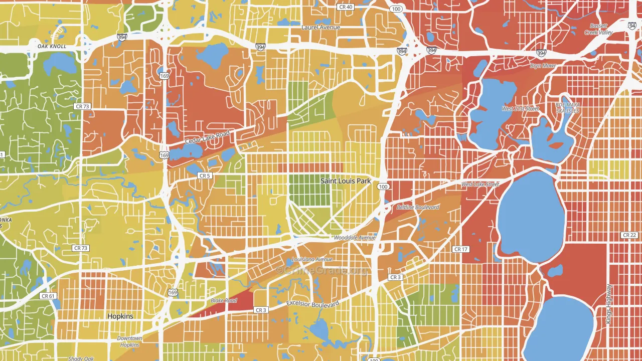 St. Louis Park, MN Map of Murder Rates