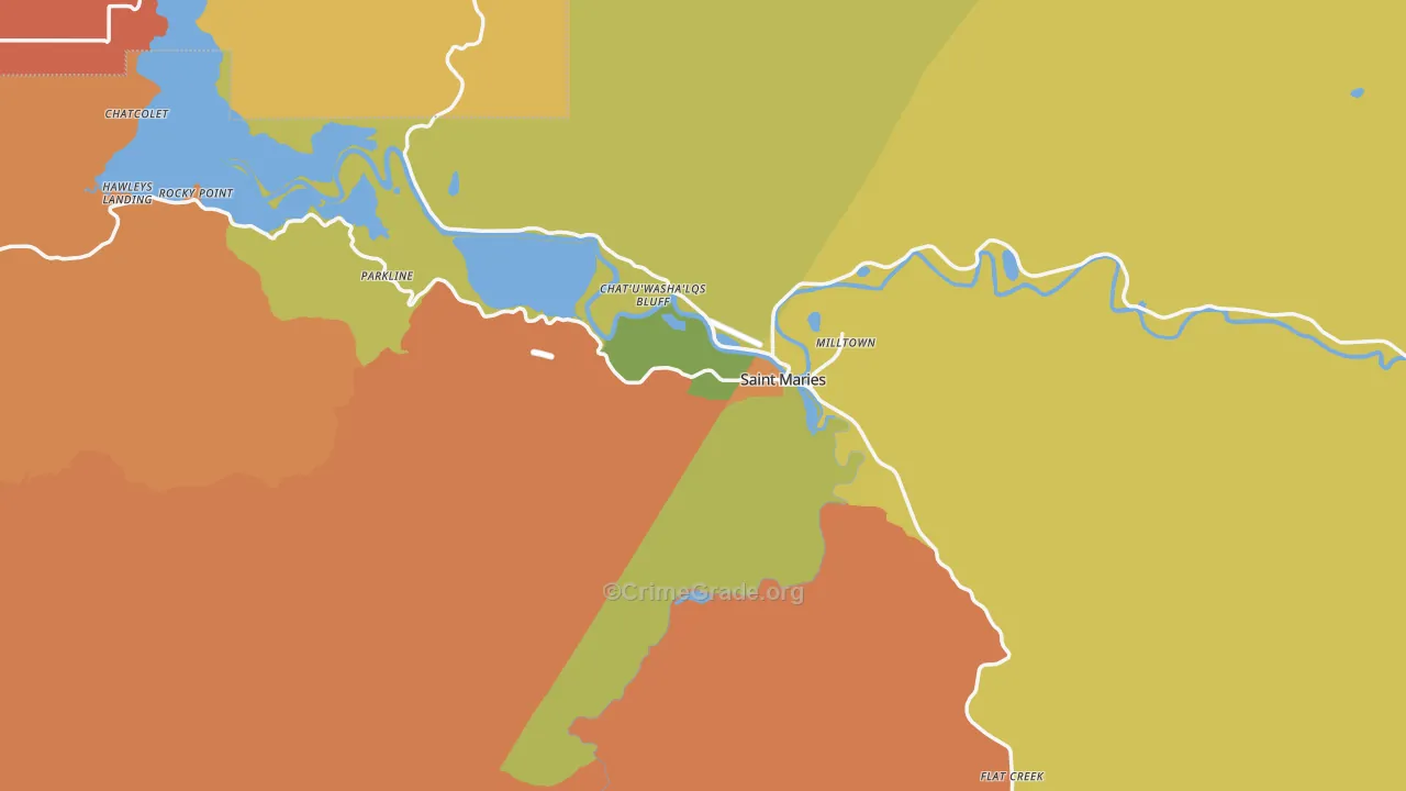 St. Maries, ID Map of Murder Rates