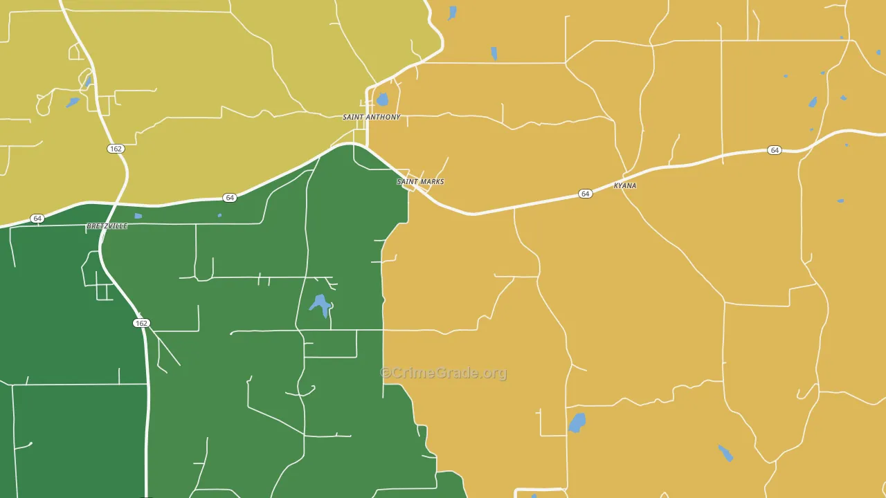 St. Marks, IN Map of Murder Rates