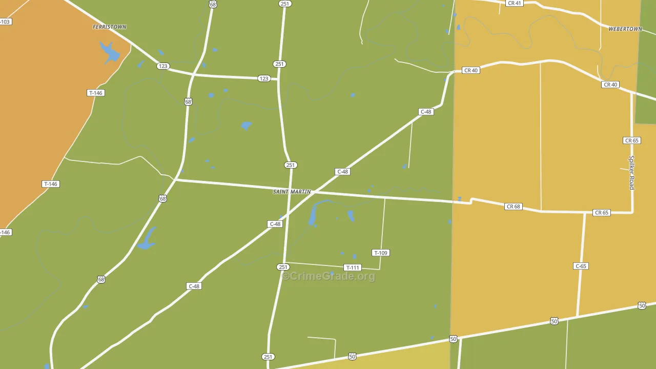 St. Martin, OH Map of Murder Rates