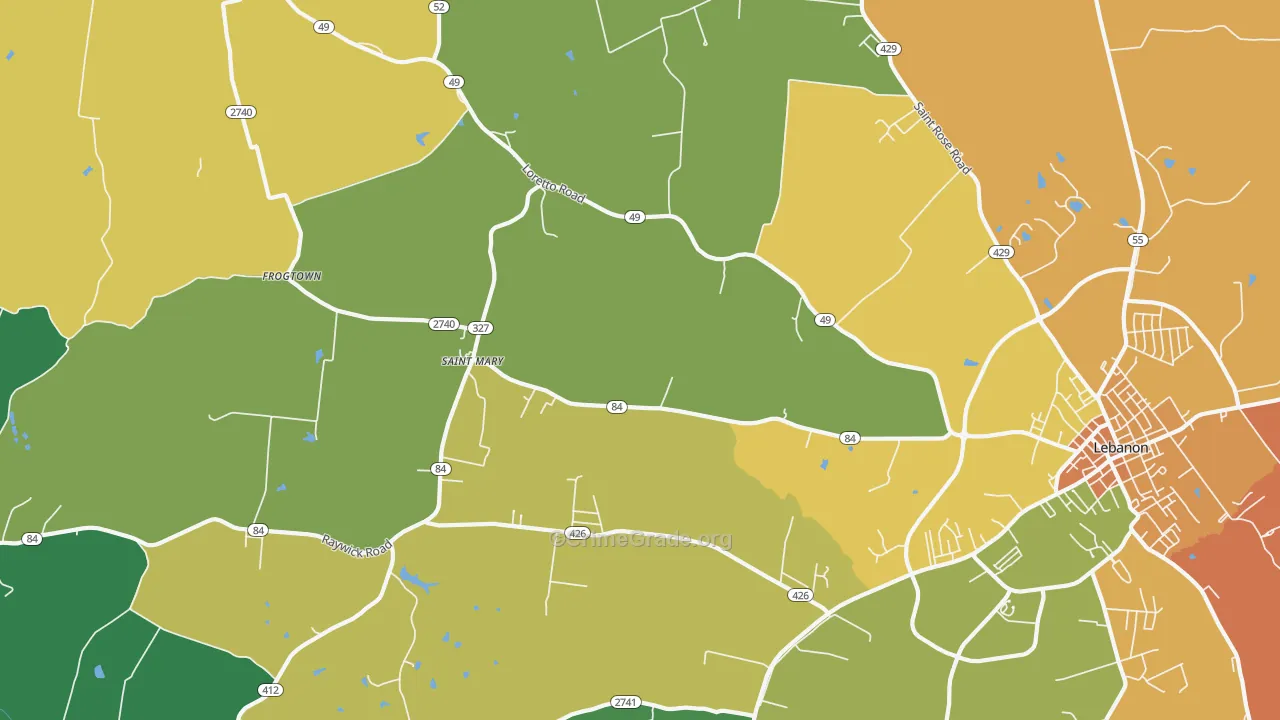 St. Mary, KY Map of Murder Rates