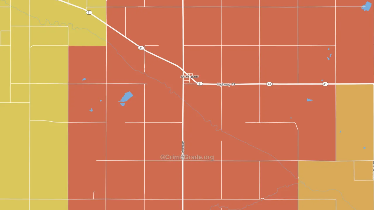 St. Mary, NE Map of Murder Rates