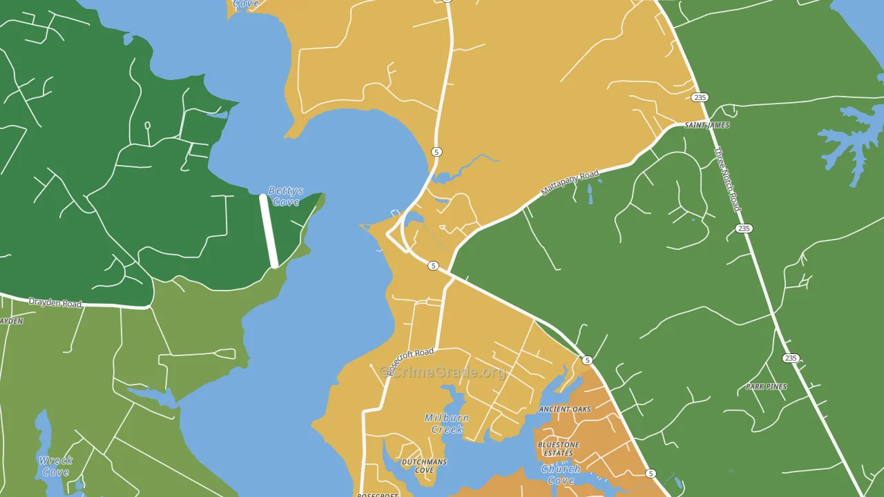 St. Marys City, MD Map of Murder Rates
