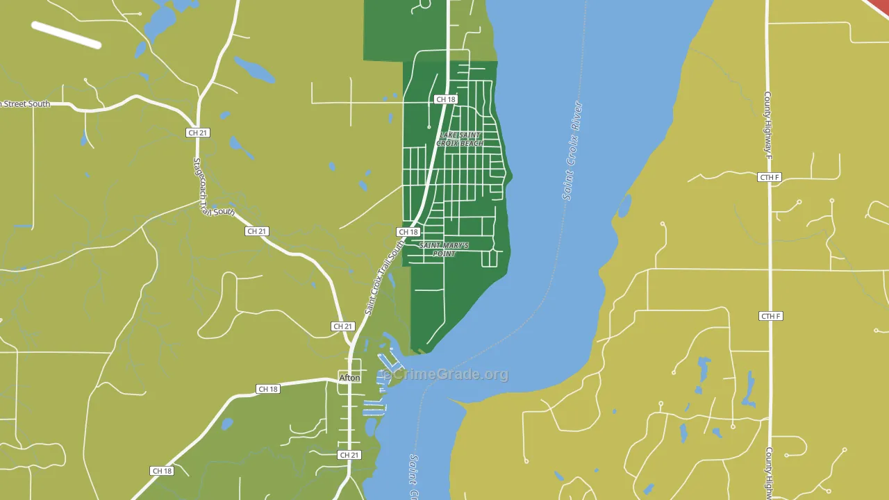 St. Marys Point, MN Map of Murder Rates