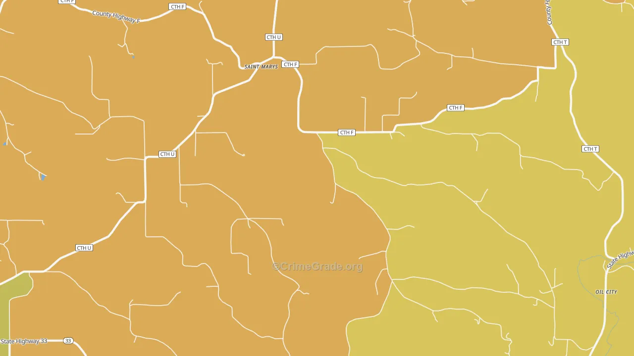 St. Marys, WI Map of Murder Rates