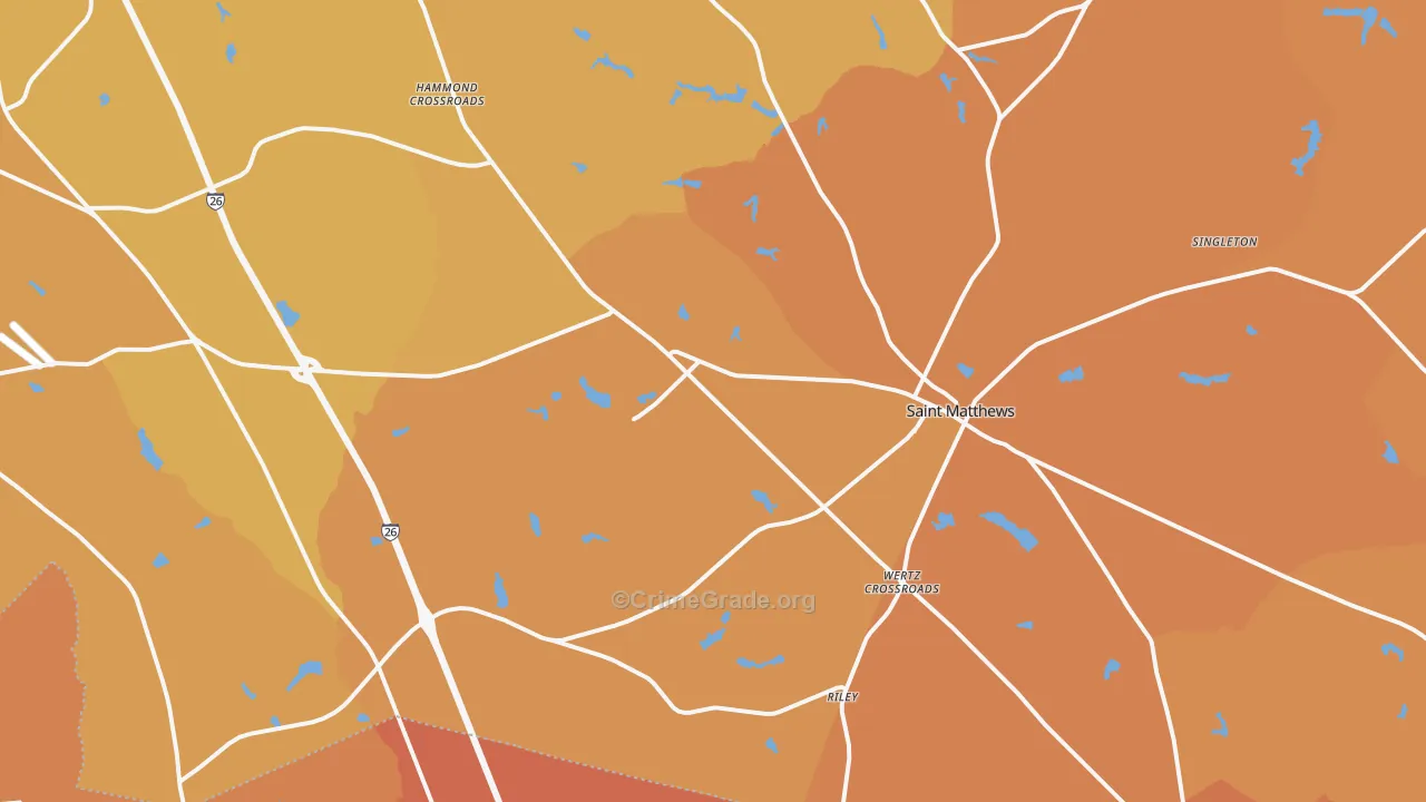 St. Matthews, SC Map of Murder Rates