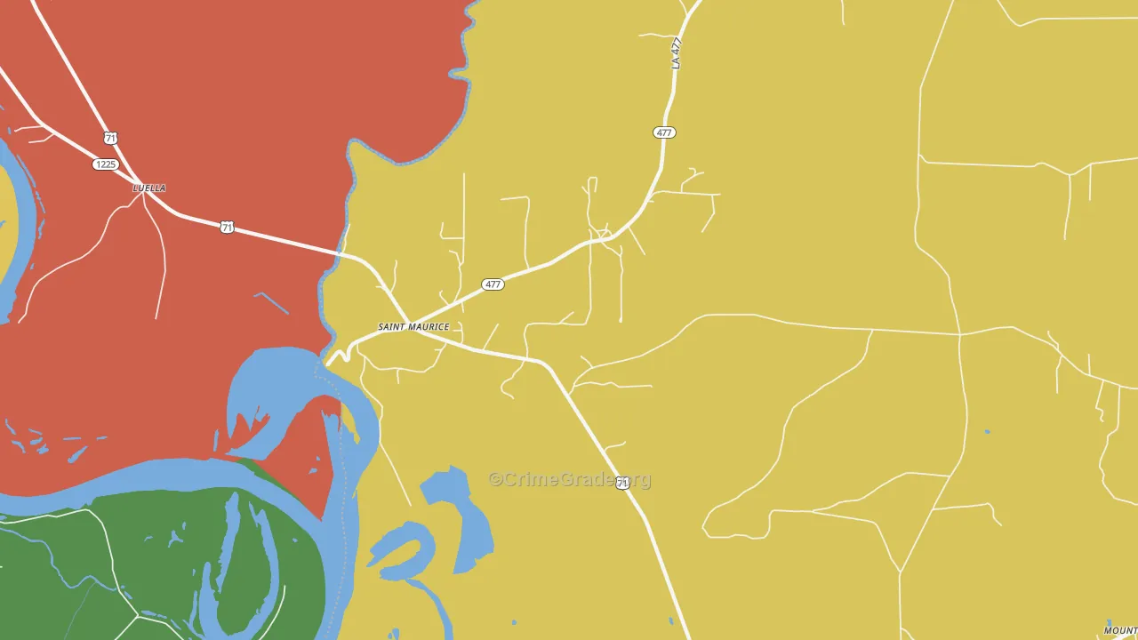 St. Maurice, LA Map of Murder Rates