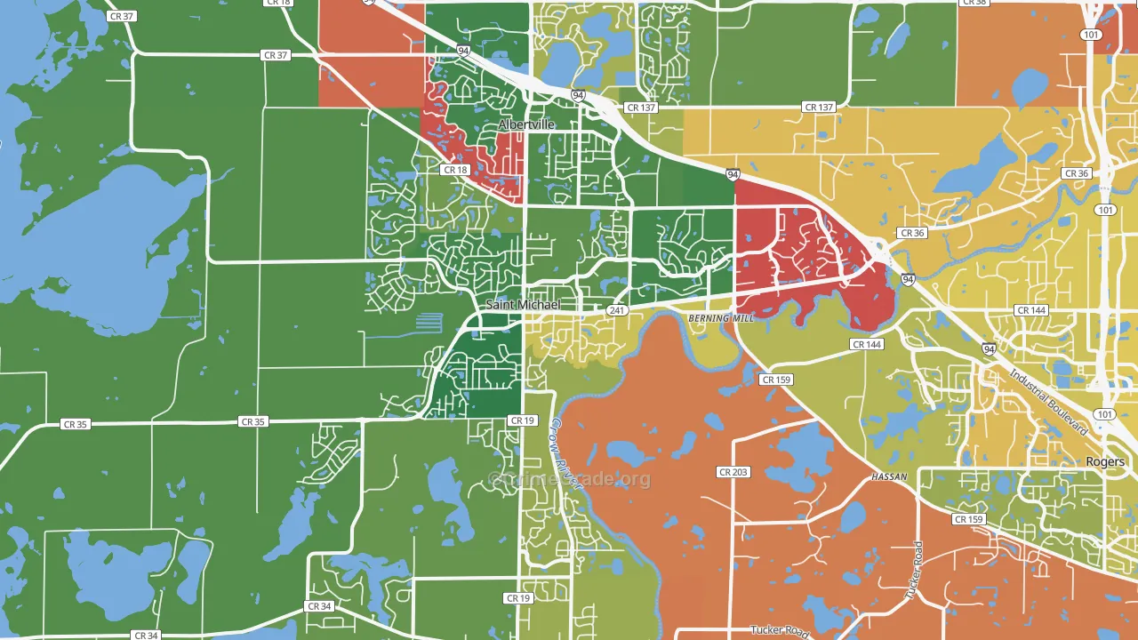St. Michael, MN Map of Murder Rates