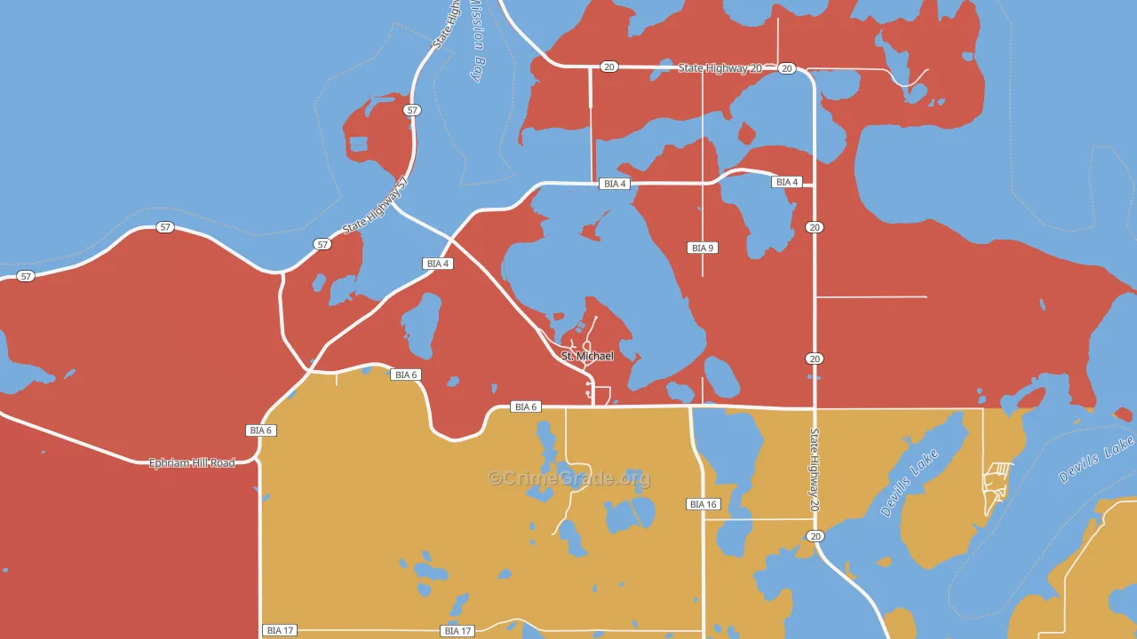 St. Michael, ND Map of Murder Rates