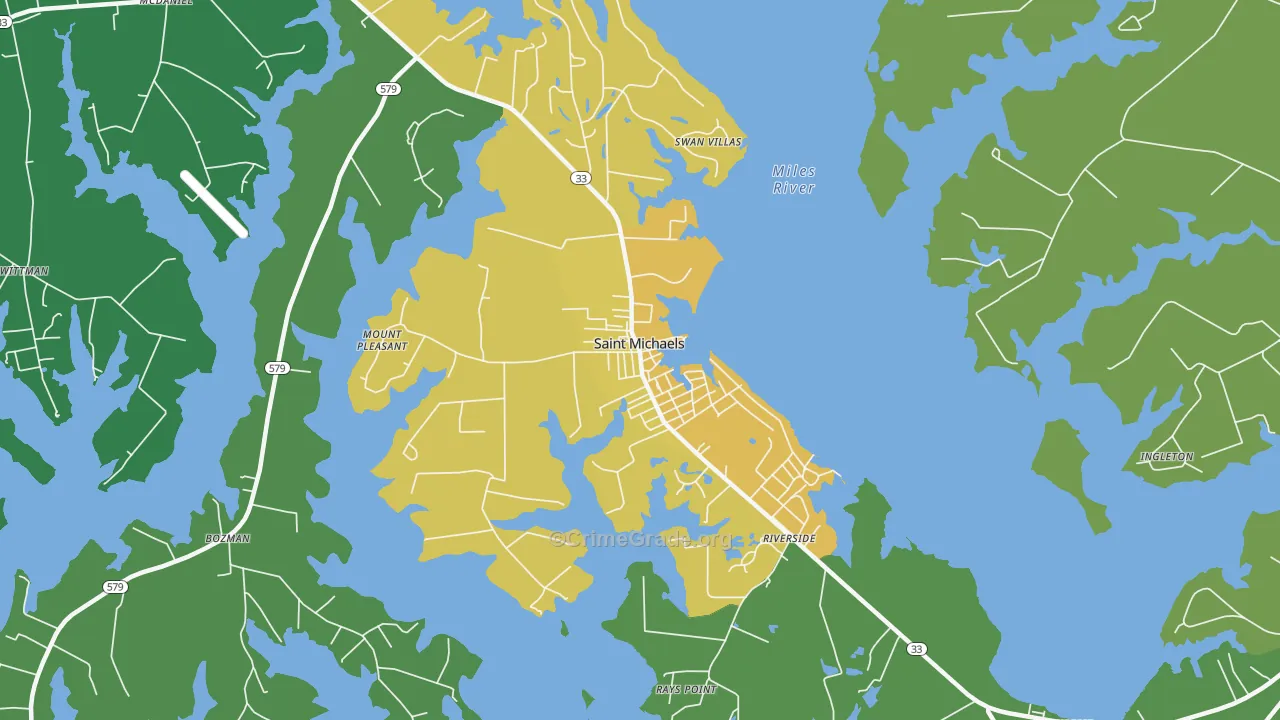 St. Michaels, MD Map of Murder Rates