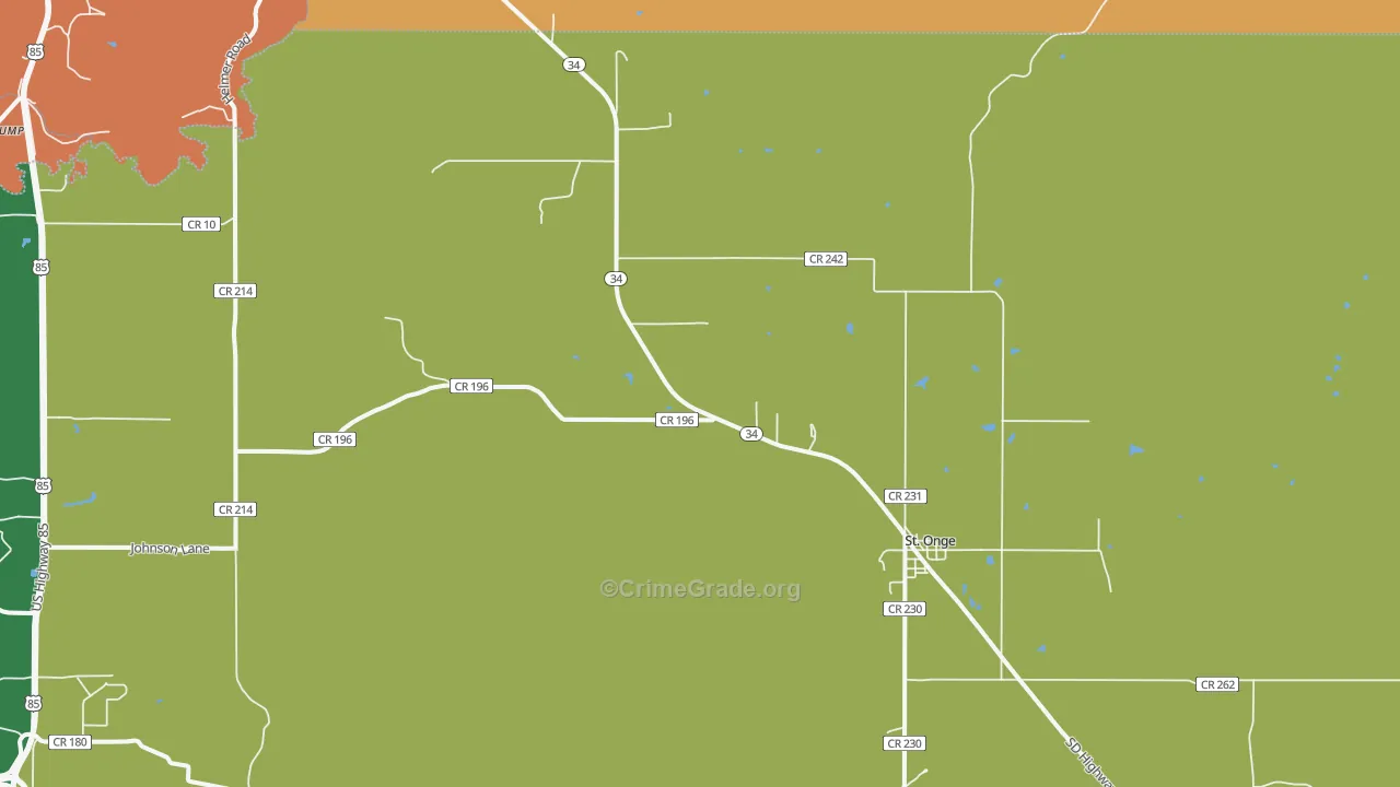 St. Onge, SD Map of Murder Rates