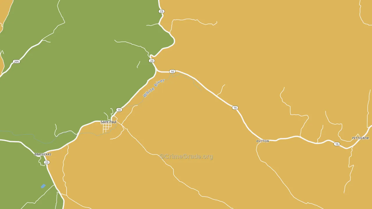 St. Paul, AR Map of Murder Rates