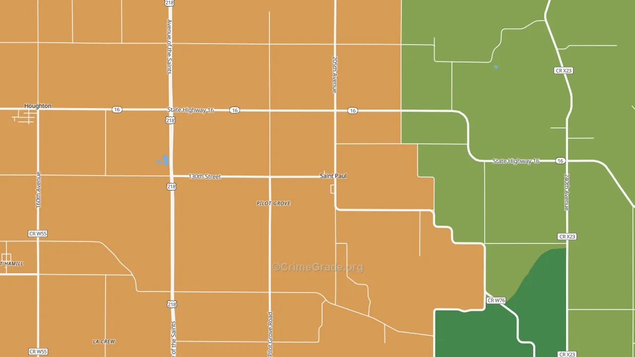 St. Paul, IA Map of Murder Rates