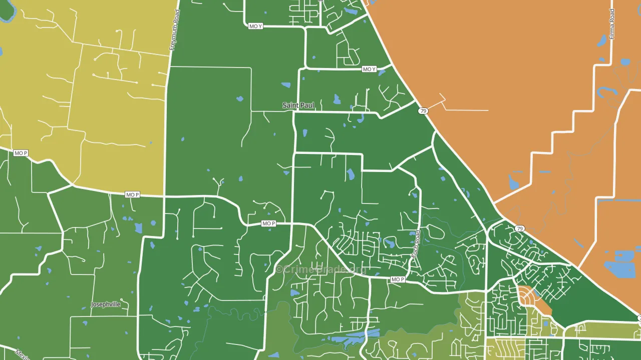 St. Paul, MO Map of Murder Rates