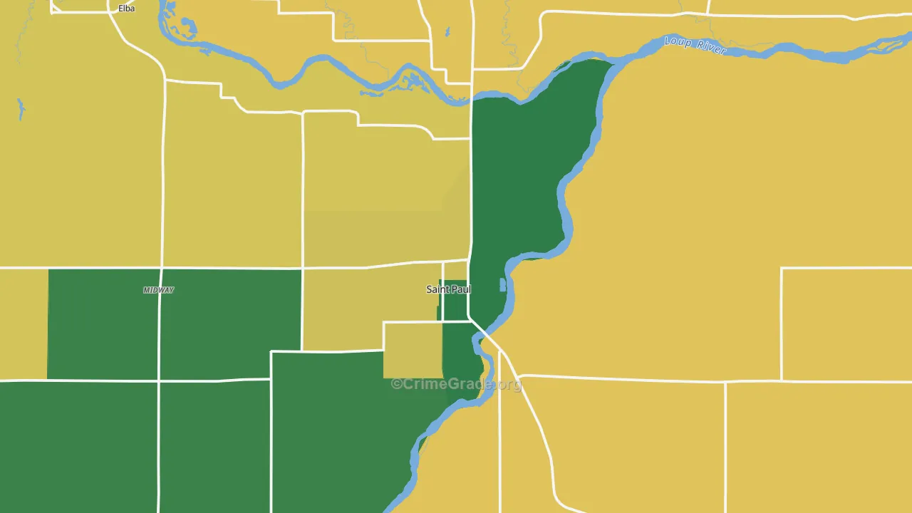 St. Paul, NE Map of Murder Rates