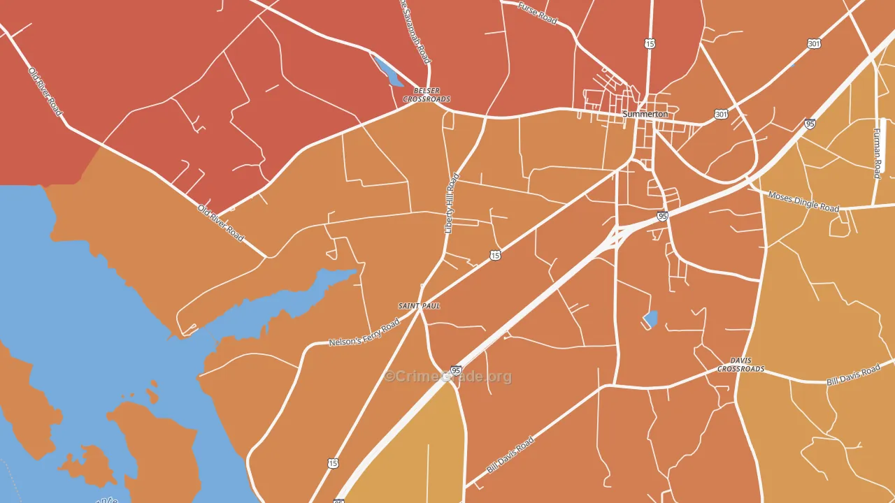 St. Paul, SC Map of Murder Rates