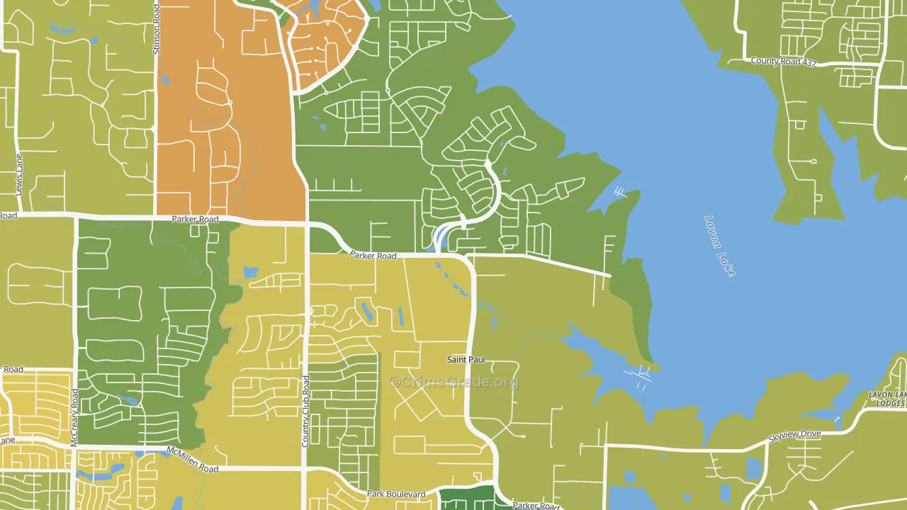 St. Paul, TX Map of Murder Rates