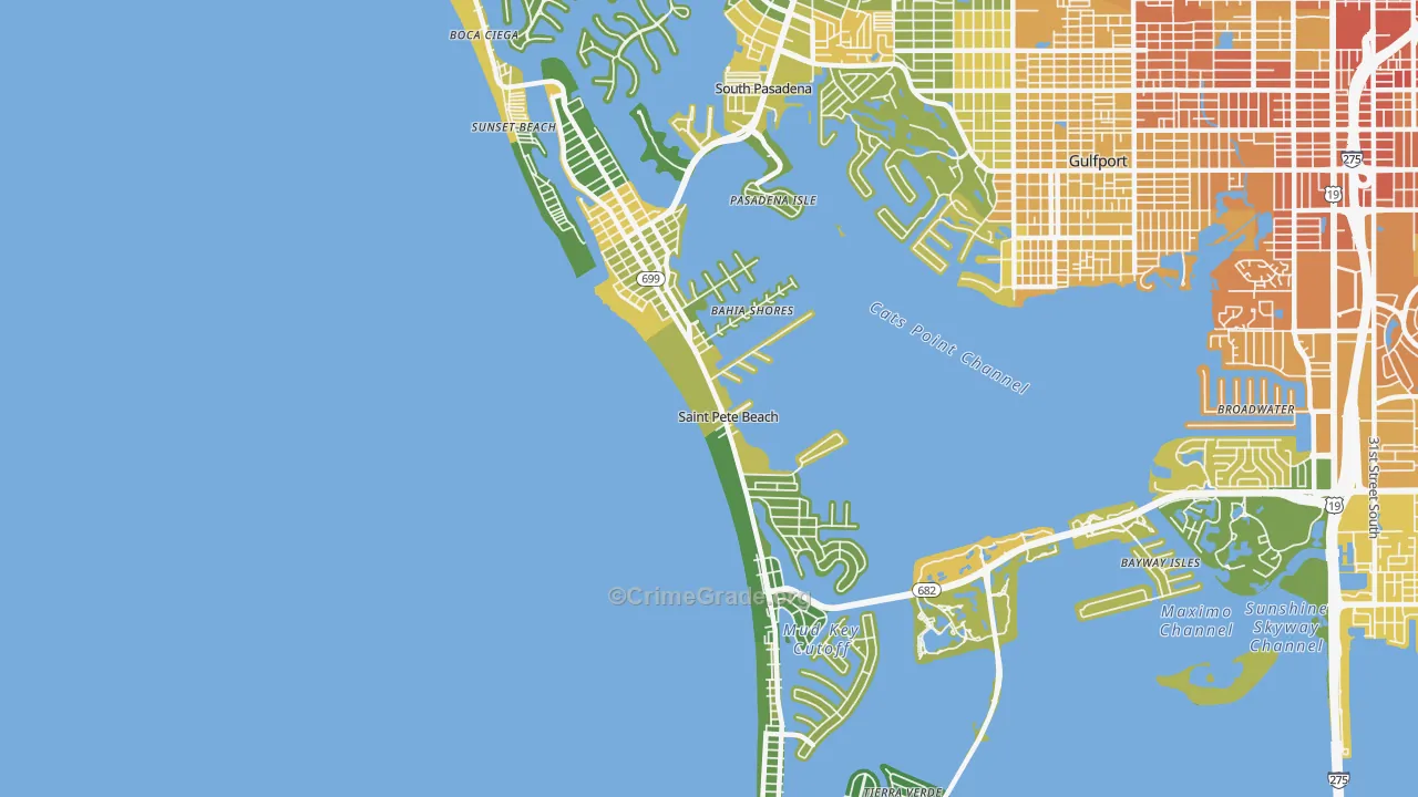 St. Pete Beach, FL Map of Murder Rates