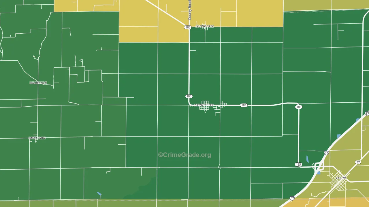 St. Peter, IL Map of Murder Rates