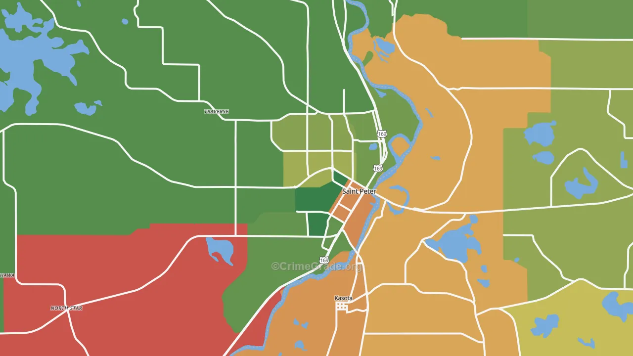 St. Peter, MN Map of Murder Rates