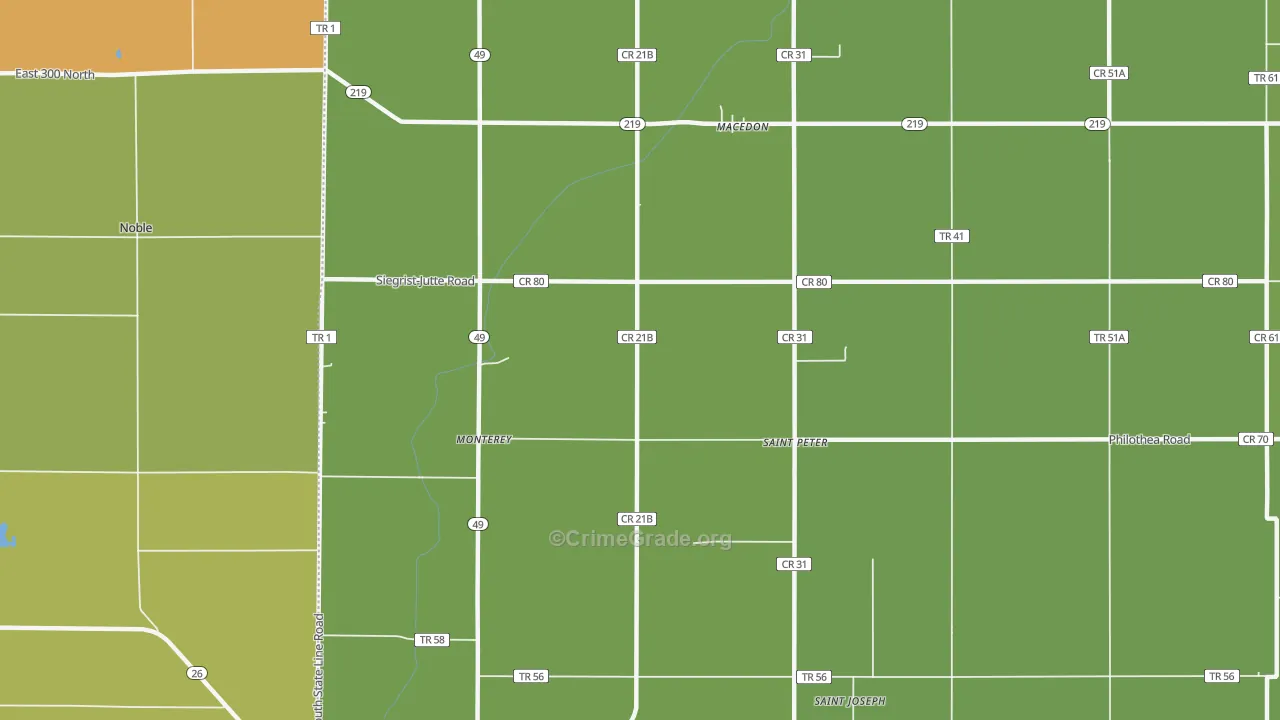 St. Peter, OH Map of Murder Rates