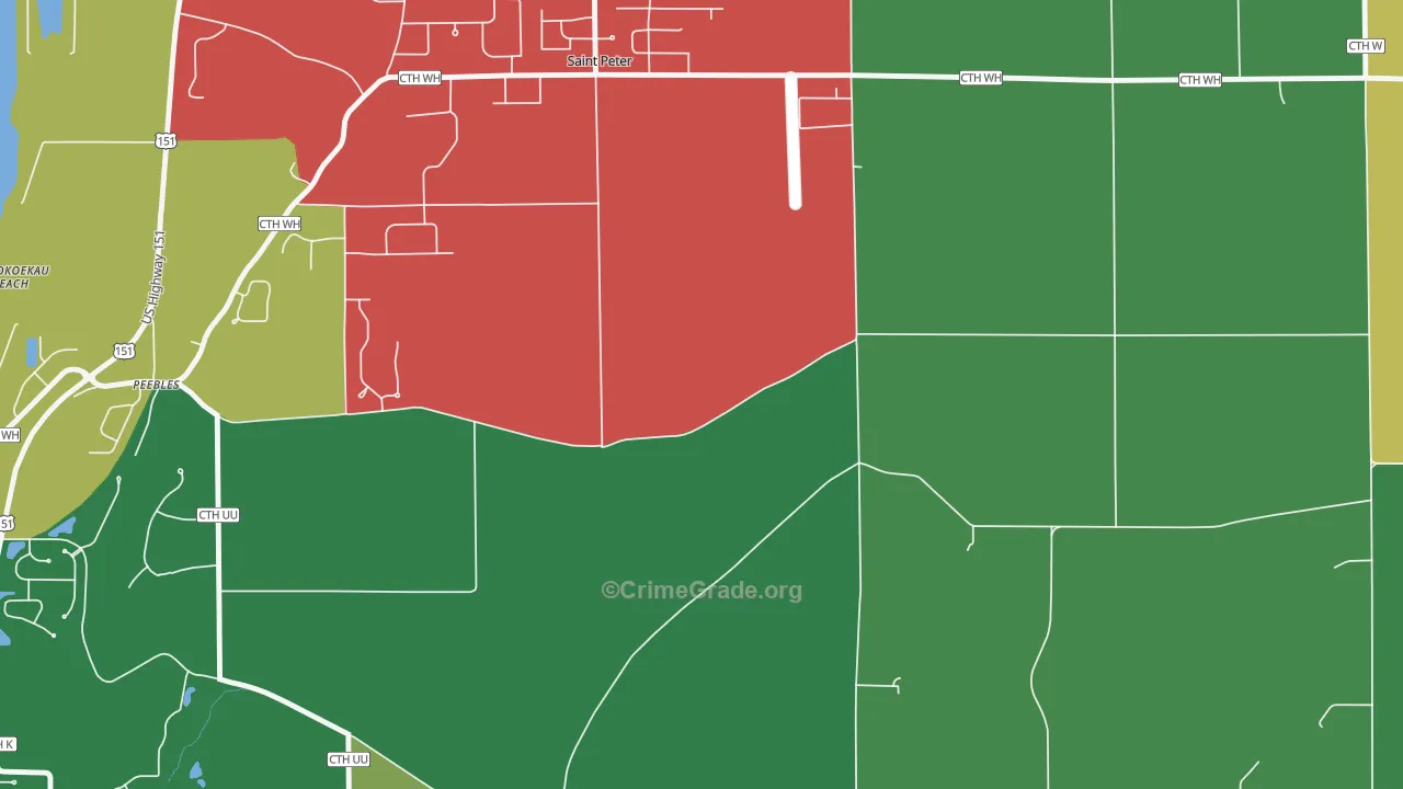 St. Peter, WI Map of Murder Rates