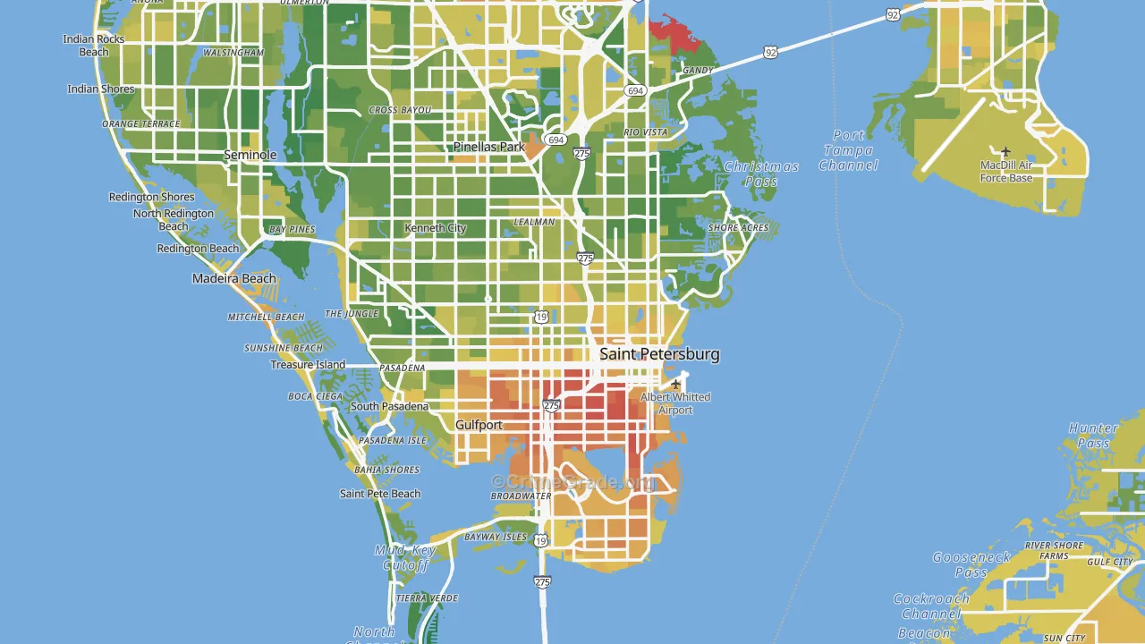 St. Petersburg, FL Map of Murder Rates