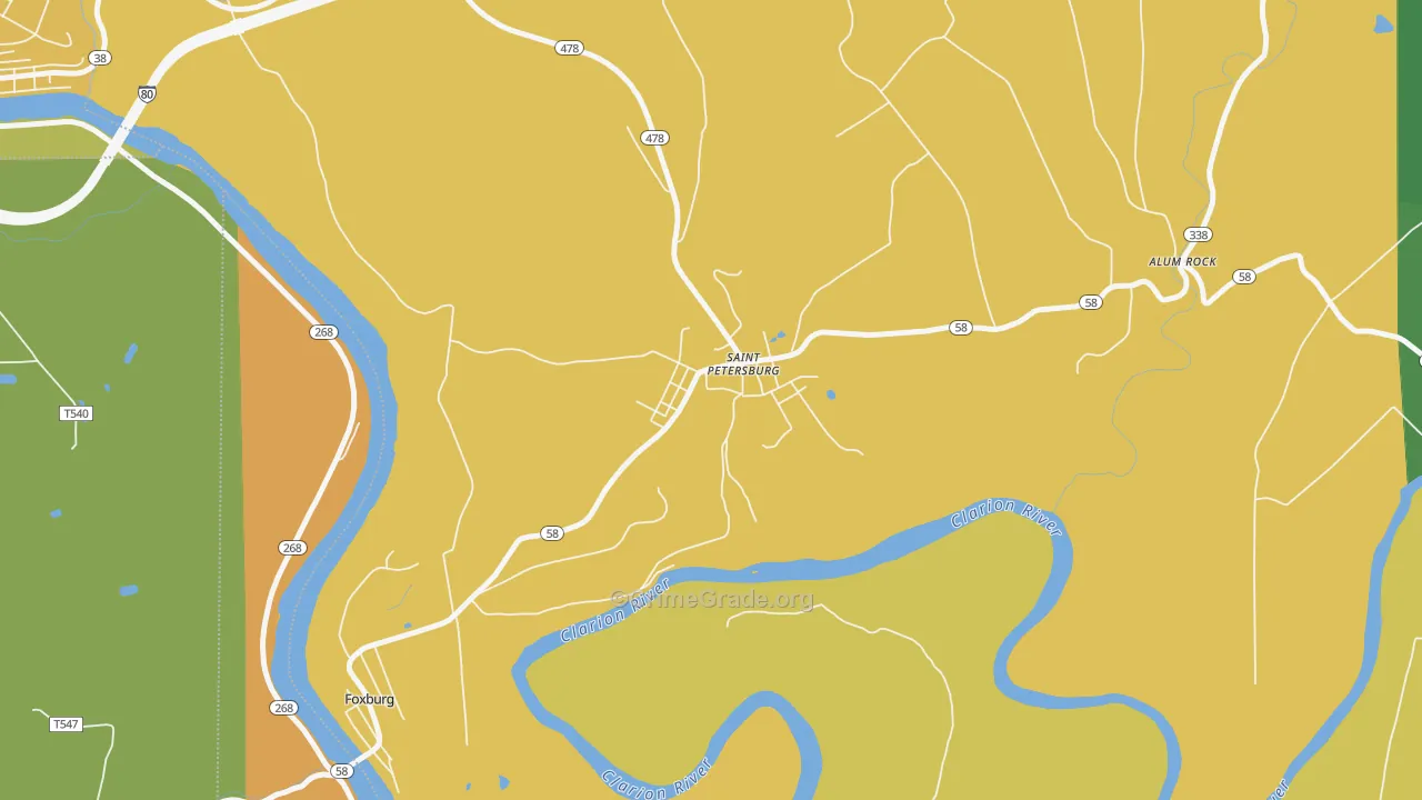 St. Petersburg, PA Map of Murder Rates