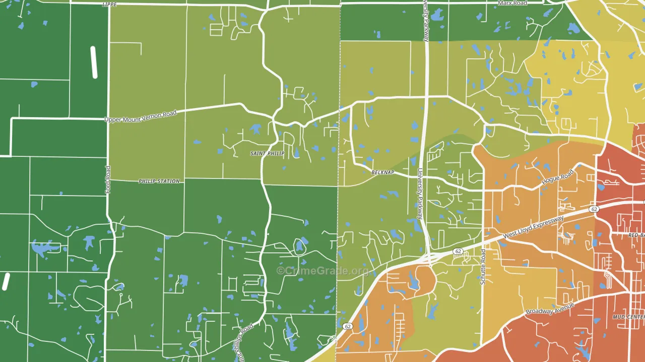 St. Philip, IN Map of Murder Rates