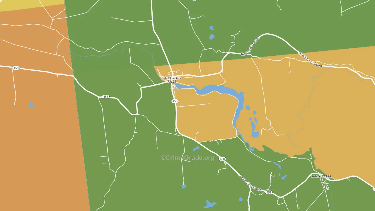 St. Regis Falls, NY Map of Murder Rates