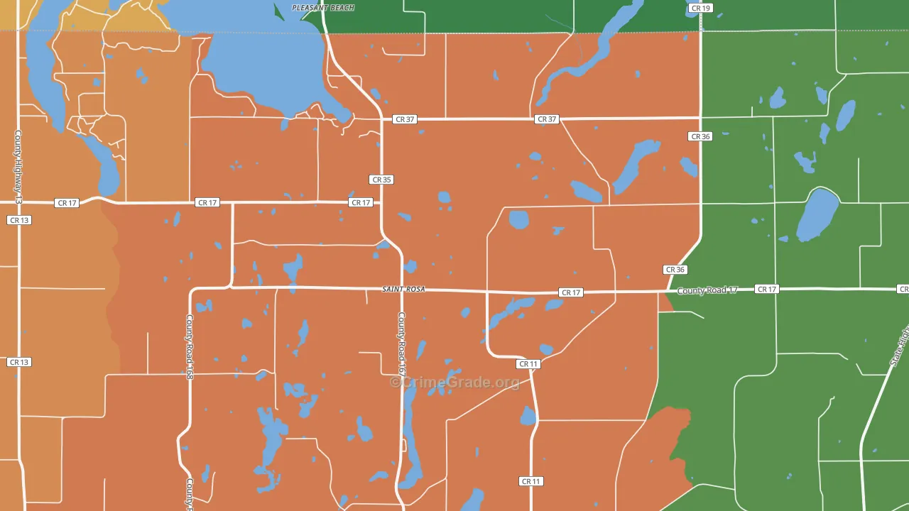 St. Rosa, MN Map of Murder Rates
