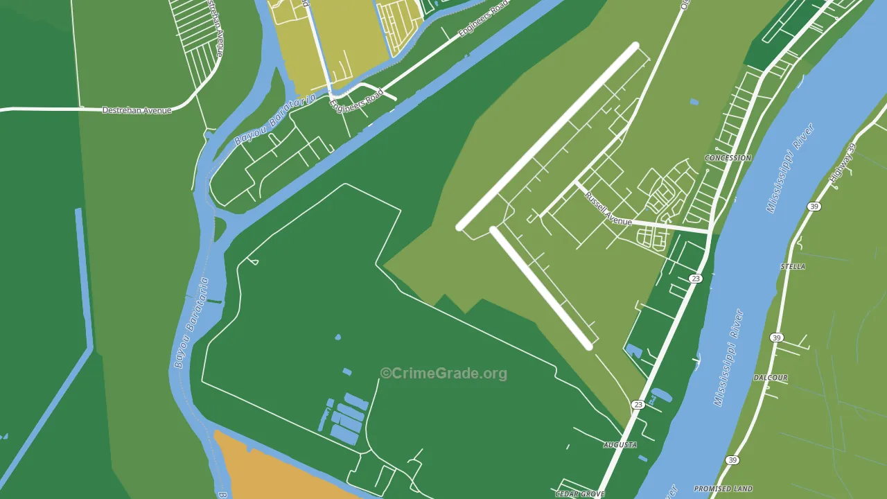 St. Rosalie, LA Map of Murder Rates