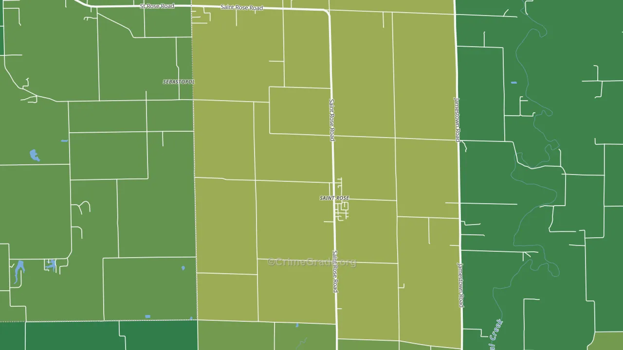 St. Rose, IL Map of Murder Rates
