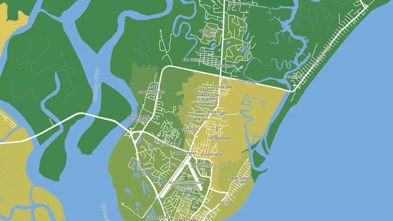 St. Simons, GA Map of Murder Rates
