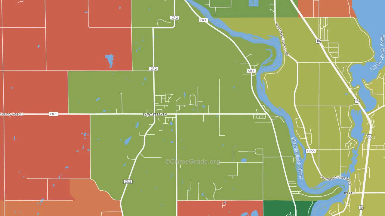St. Stephen, MN Map of Murder Rates