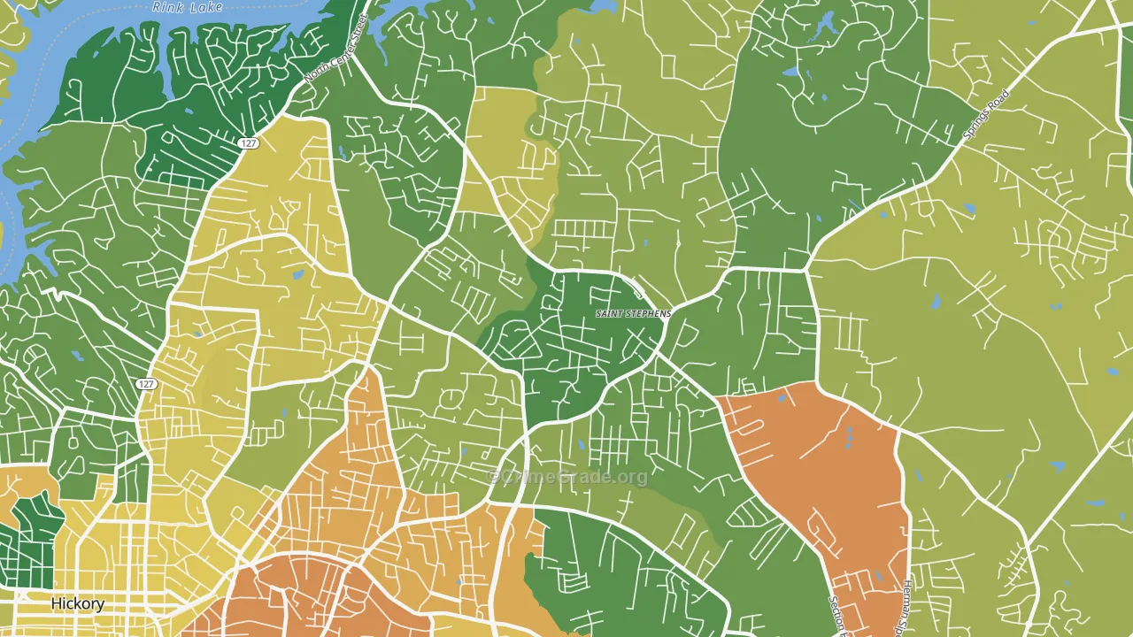 St. Stephens, NC Map of Murder Rates