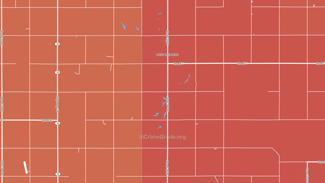 St. Stephens, NE Map of Murder Rates