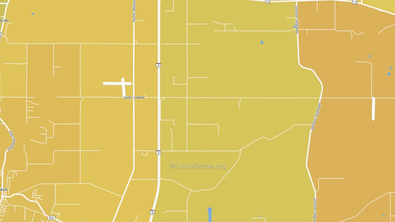 St. Urbans, WA Map of Murder Rates